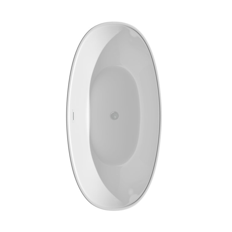 Dorrit 60" White Acrylic Freestanding Soaking Bathtub with Faucet