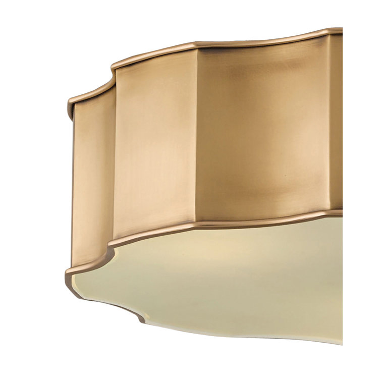 Antique Brass 19.5" Glass LED Flush Mount Light