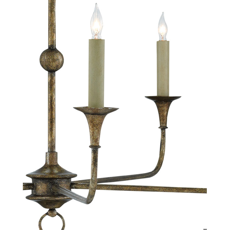 Gold Leaf 5-Light Wrought Iron Chandelier