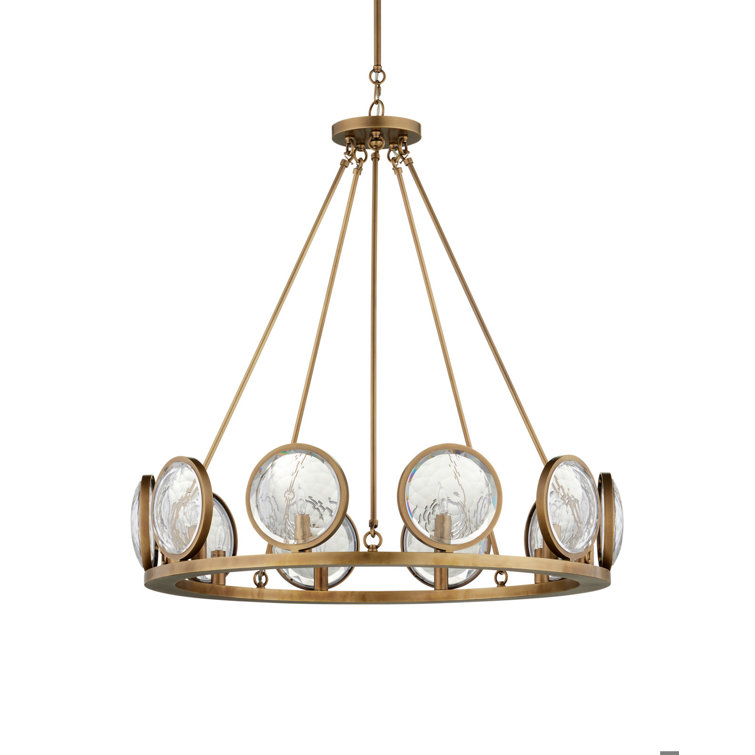 Antique Brass and Crystal 10-Light Chandelier