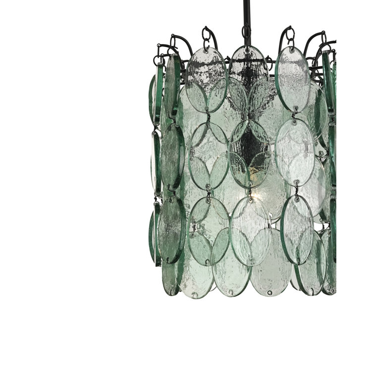 Satin Black and Recycled Glass 1-Light Pendant