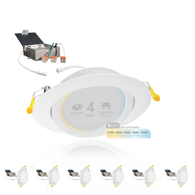 NuWatt 4" White Aluminum Dimmable LED Recessed Light Kit, Energy Star