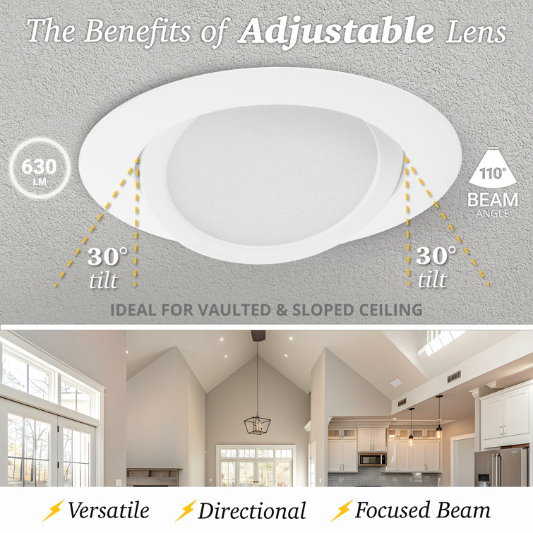 NuWatt 4" White Aluminum Dimmable LED Recessed Light Kit, Energy Star