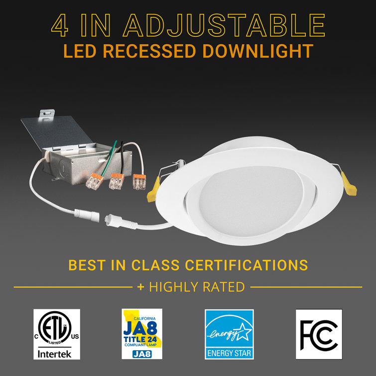 NuWatt 4" White Aluminum Dimmable LED Recessed Light Kit, Energy Star
