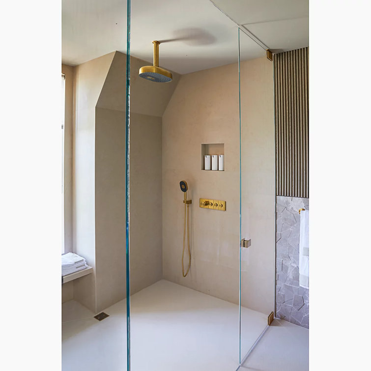 Vibrant Polished Nickel Ceiling-Mount Shower Arm with Flange