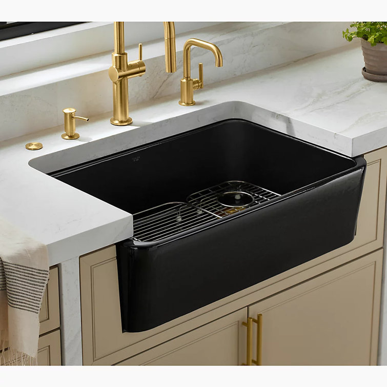 Aspen Green 34" Single-Bowl Farmhouse Cast Iron Kitchen Sink