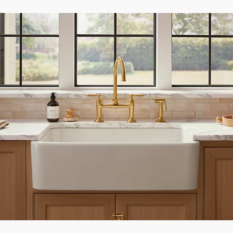 Aspen Green 34" Single-Bowl Farmhouse Cast Iron Kitchen Sink