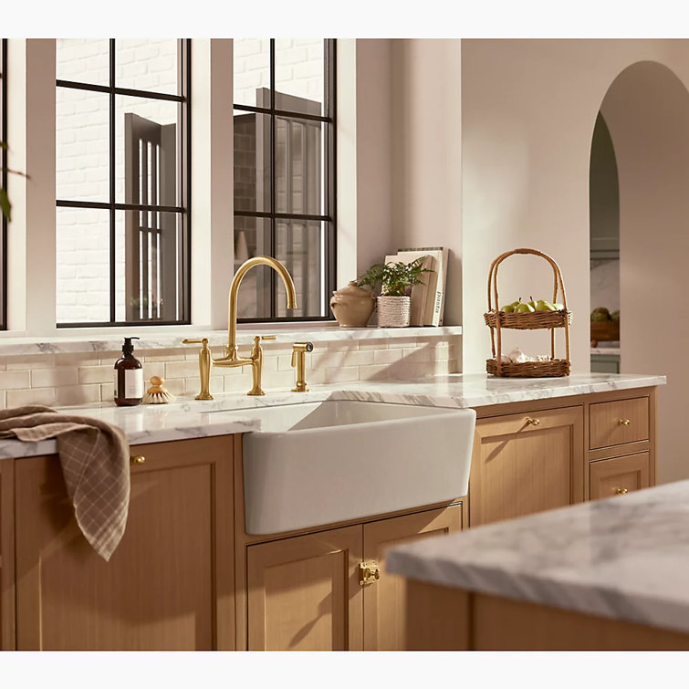 Aspen Green 34" Single-Bowl Farmhouse Cast Iron Kitchen Sink