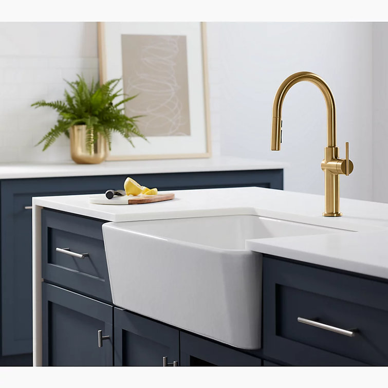 Aspen Green 34" Single-Bowl Farmhouse Cast Iron Kitchen Sink