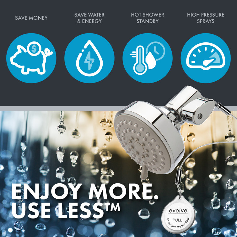 Pulse Chrome Multifunction Wall Mounted Shower Head