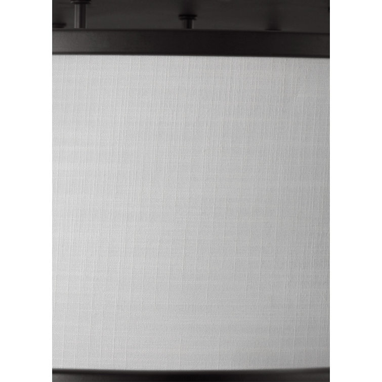 Lennon 30" Ivory Linen Shade Oil Rubbed Bronze Semi-Flush Mount