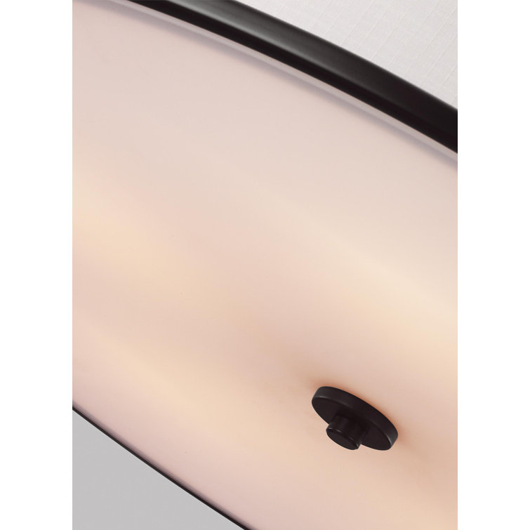 Lennon 30" Ivory Linen Shade Oil Rubbed Bronze Semi-Flush Mount