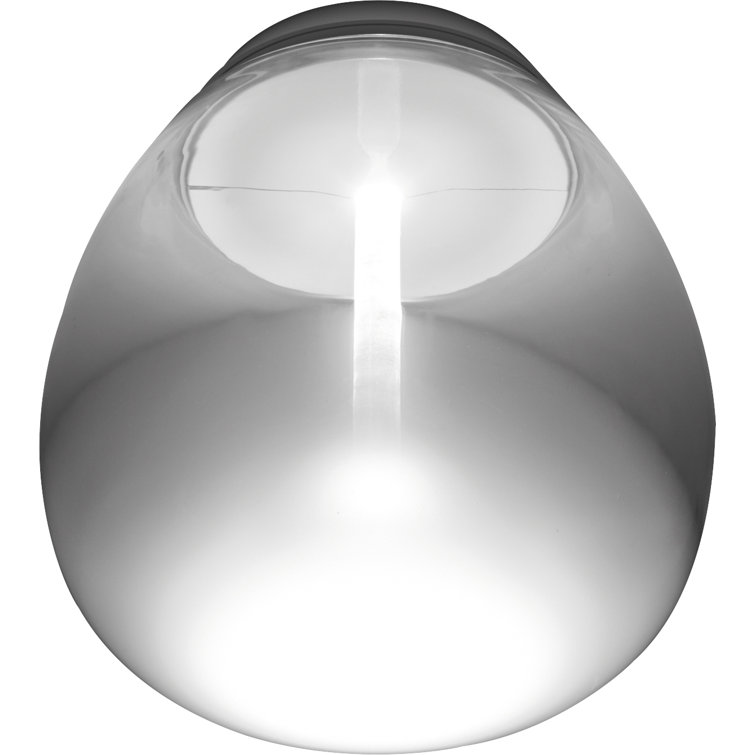 Empatia White Glass LED Flush Mount Ceiling Light - Large