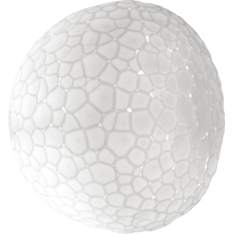 Meteorite 35 White Blown Glass LED Flush Mount