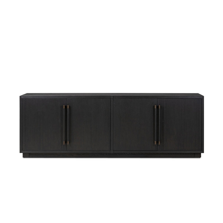 Adolfo 94'' Black Ash Sideboard with Bronze Hardware
