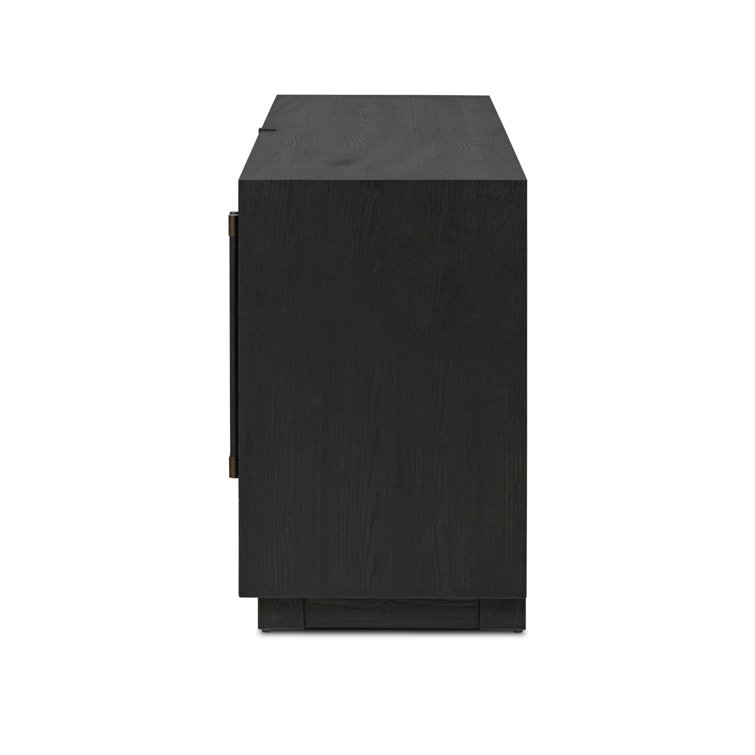 Adolfo 94'' Black Ash Sideboard with Bronze Hardware