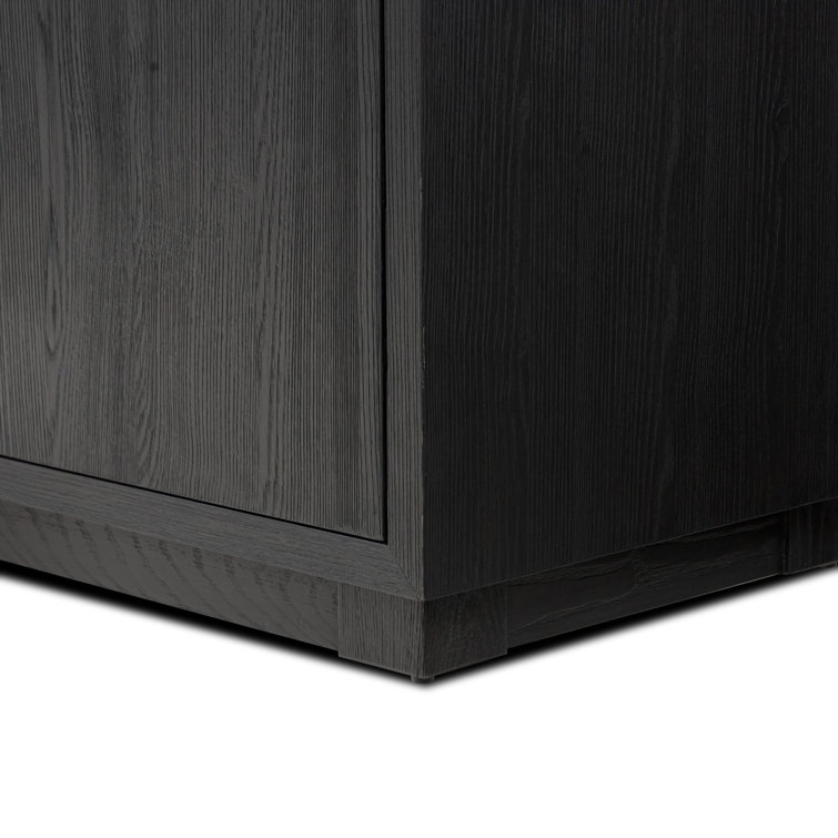 Adolfo 94'' Black Ash Sideboard with Bronze Hardware
