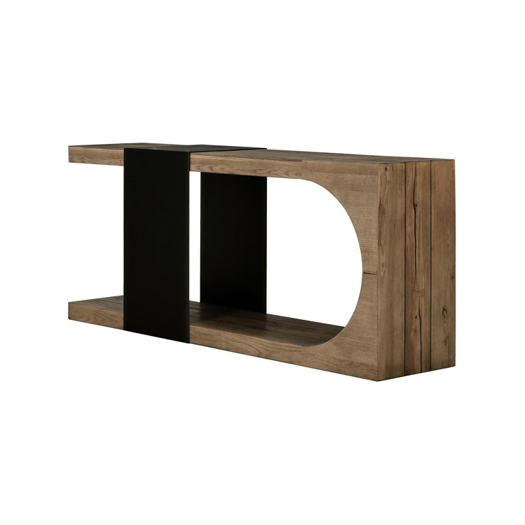 Danica Rectangular Black and Brown Oak Console Table