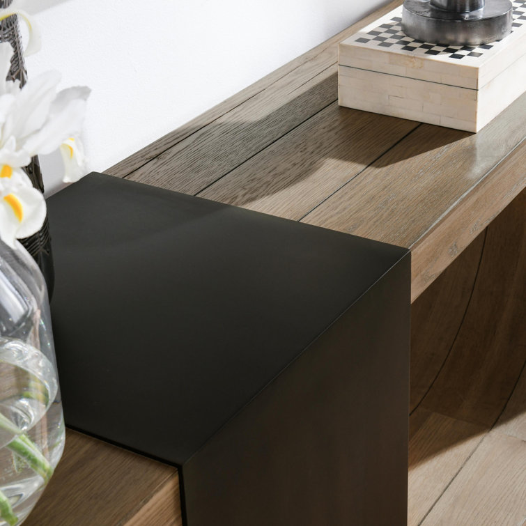 Danica Rectangular Black and Brown Oak Console Table