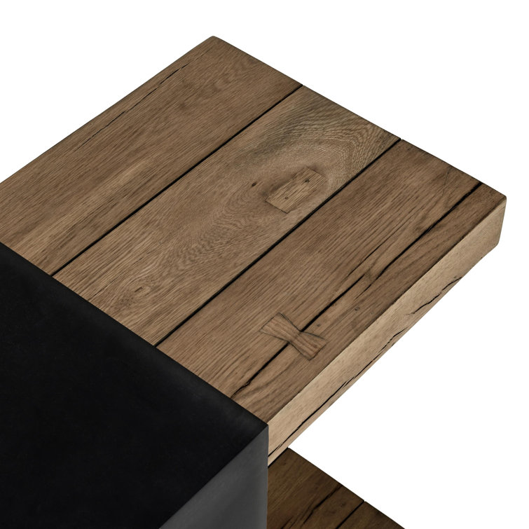 Danica Rectangular Black and Brown Oak Console Table