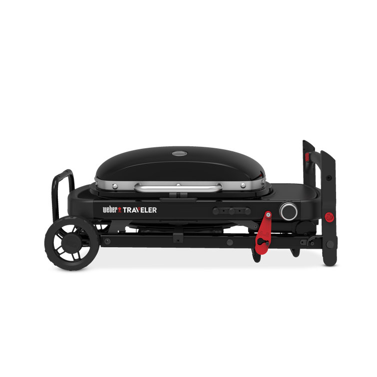 Compact Black Propane Gas Portable Grill with Lid Lock