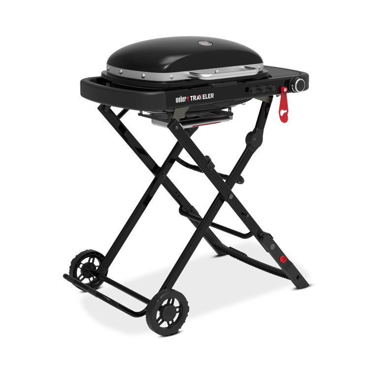 Compact Black Propane Gas Portable Grill with Lid Lock