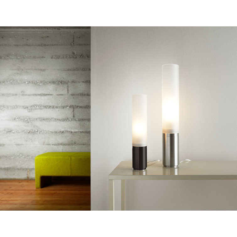 Elise Black Aluminum 12" Table Lamp with Diffuser