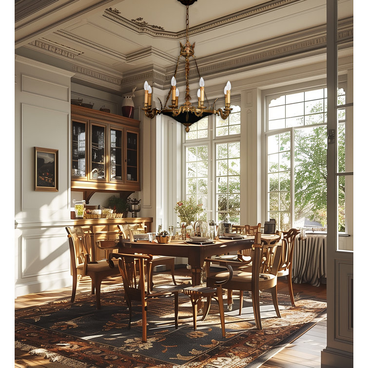 Dore Gold and Black 8-Light Candle Chandelier