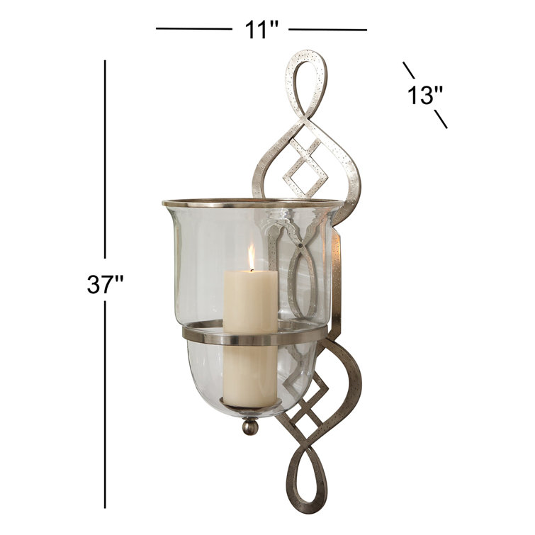 Antique Nickel Handcrafted Wall Hurricane Sconce