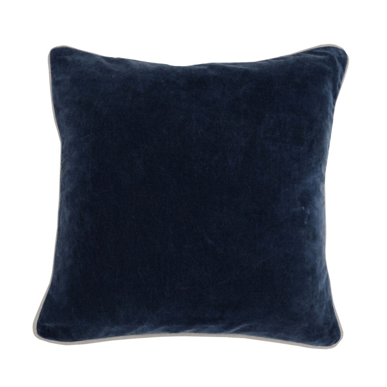 Harriet Navy Velvet 18" Square Throw Pillow