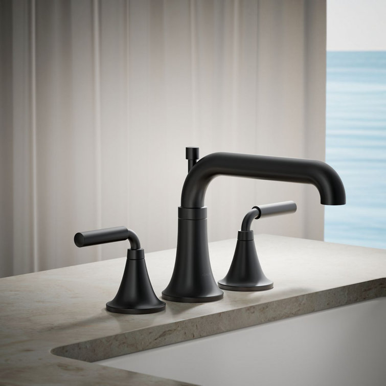 Tone Matte Black Deck-Mount Bath Faucet with Diverter Spout
