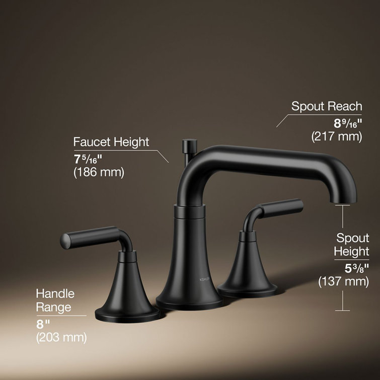 Tone Matte Black Deck-Mount Bath Faucet with Diverter Spout