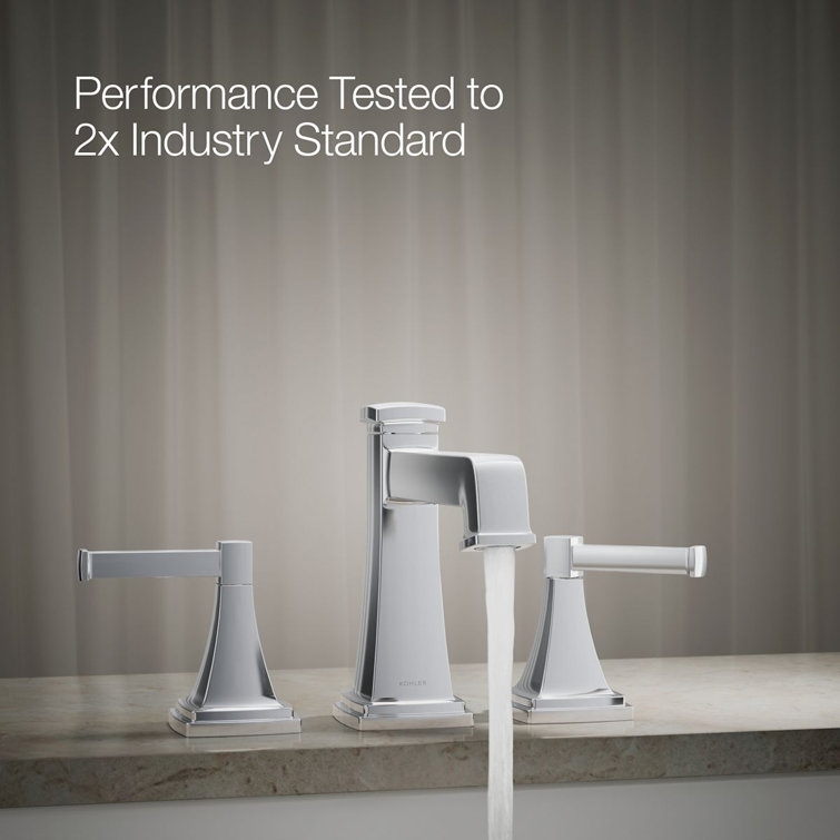 Polished Chrome Deck Mount Bath Faucet with Knob Handles