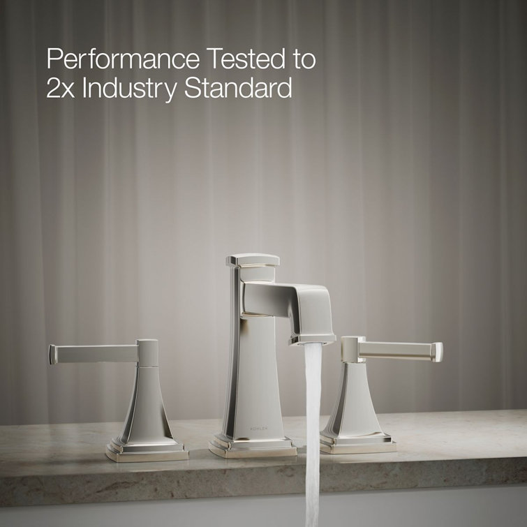 Vibrant Polished Nickel Widespread Bathtub Faucet with Lever Handles