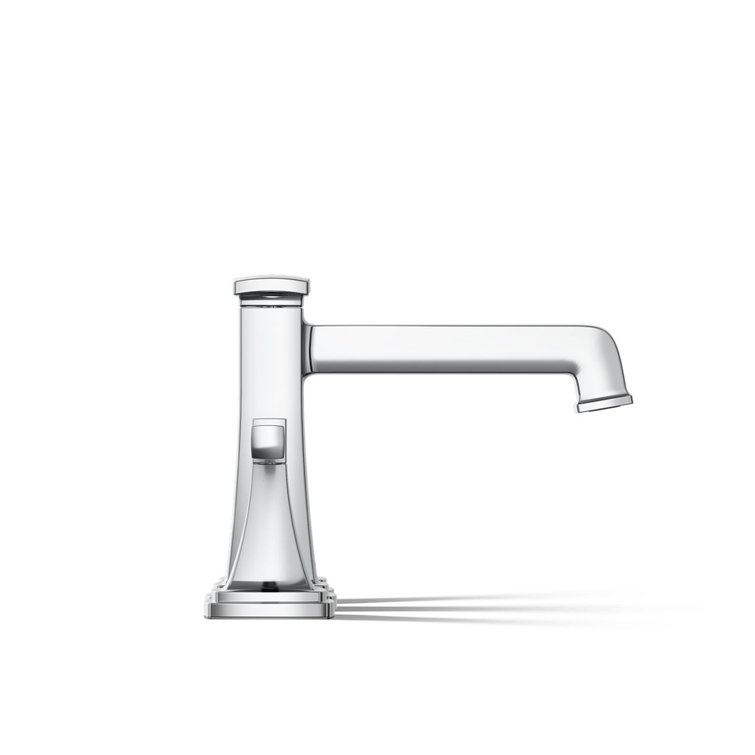 Polished Chrome Deck Mount Bath Faucet with Knob Handles