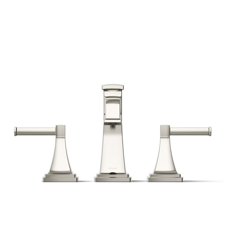 Vibrant Polished Nickel Widespread Bathtub Faucet with Lever Handles
