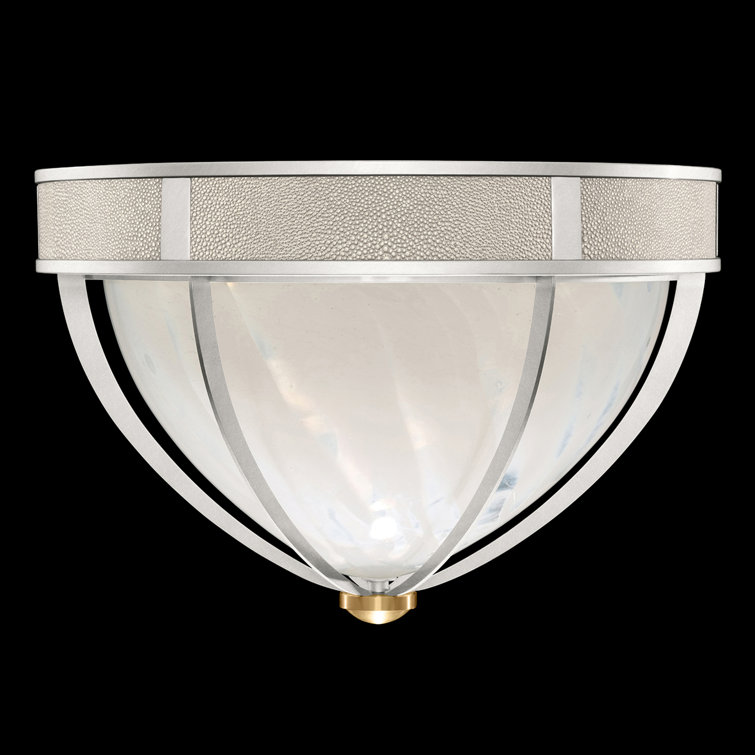 Mirage 18.75" Silver Leaf and Glass Flush Mount Light