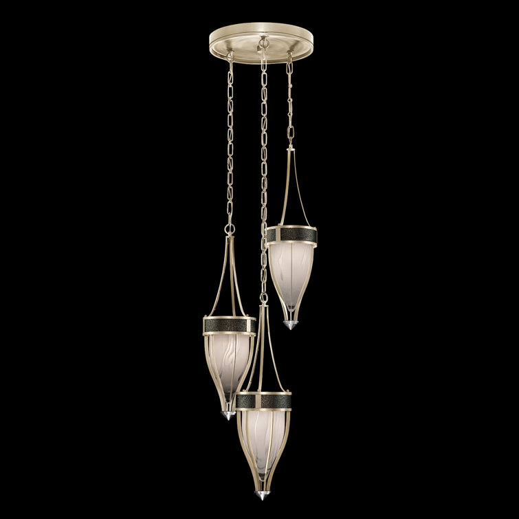 Mirage 17.5" Round Pendant with Champagne and Nickel Finish