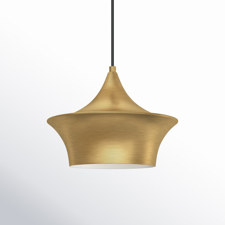 Emiko Wabi-Sabi Style Brushed Gold and Matte Black Metal Pendant