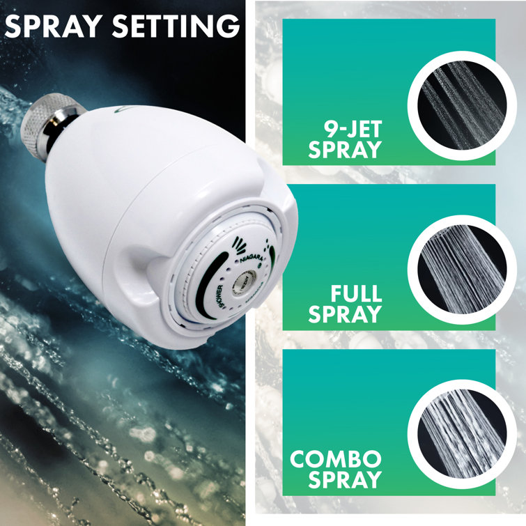White Polycarbonate Small Round Fixed Shower Head