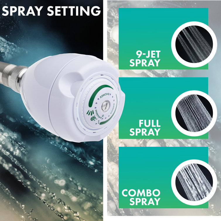 White Round Self-Cleaning Fixed Shower Head