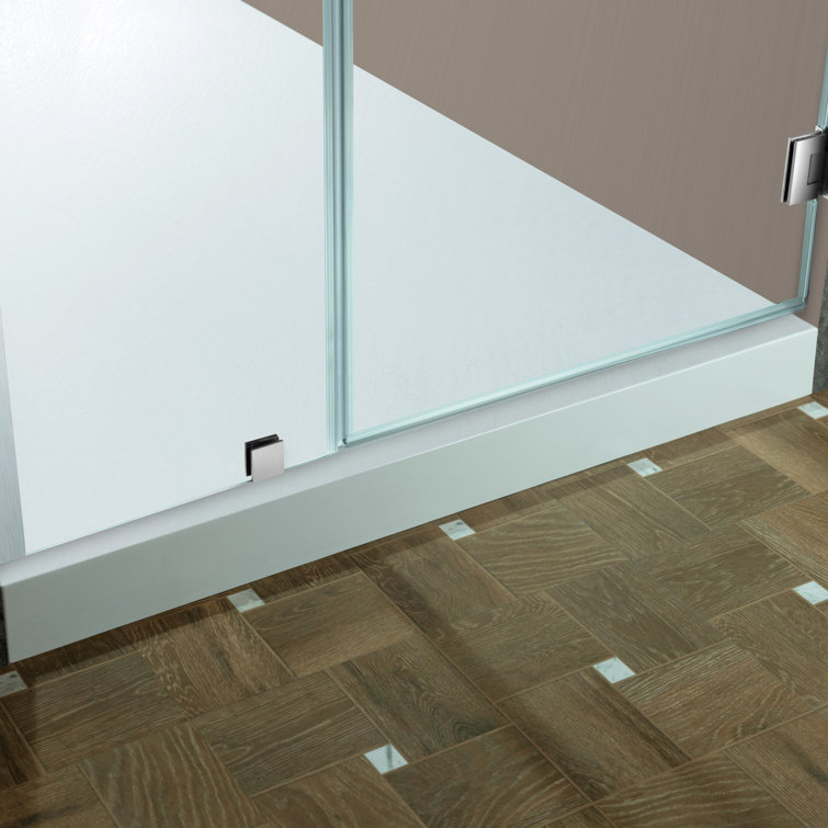 47" Chrome Frameless Pivot Shower Door with Clear Tempered Glass