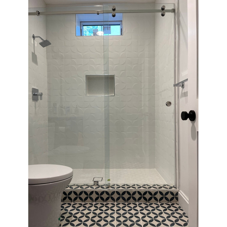 Angela Harris 12" x 35" White Ceramic Patterned Wall Tile