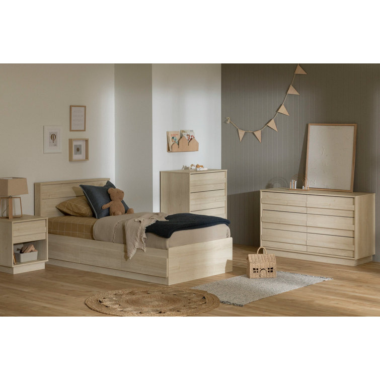 Bleached Oak Contemporary 4-Drawer Nursery Chest