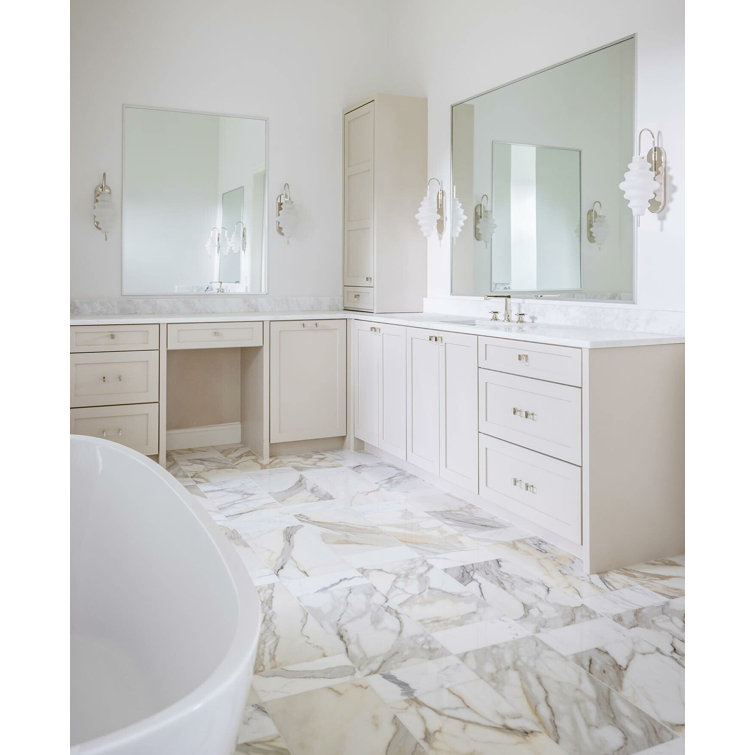 Calacatta Rustico 12" x 24" Polished Marble Look Porcelain Tile