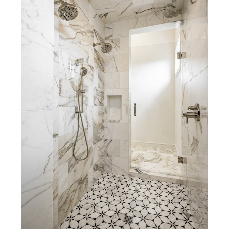 Calacatta Rustico 12" x 24" Polished Marble Look Porcelain Tile