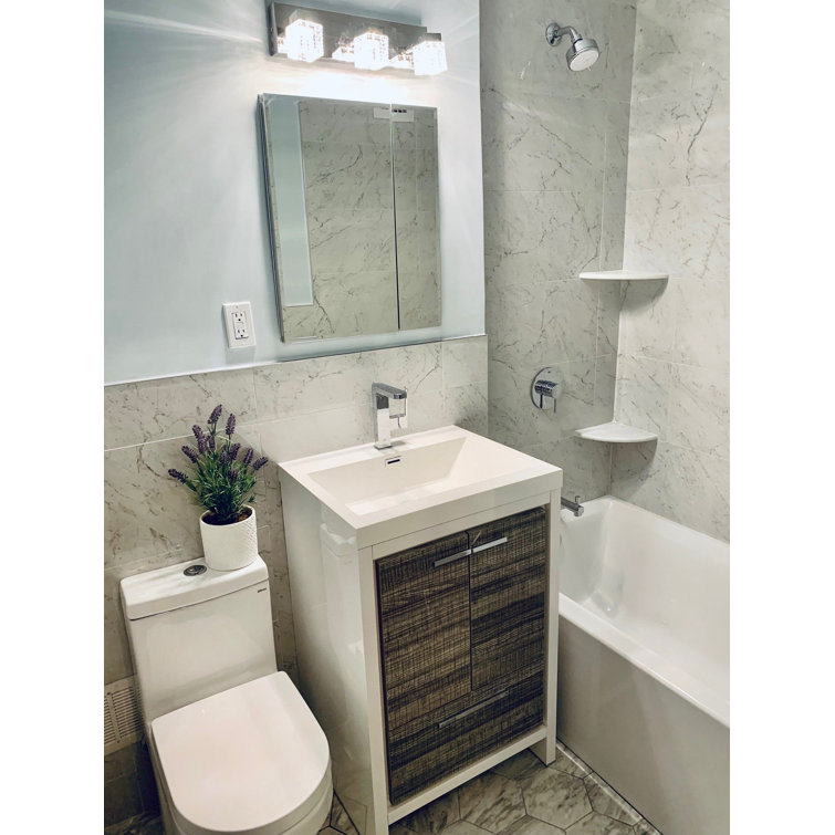 Saroshi Carrara Giola 12" x 24" Polished Marble Look Porcelain Tile