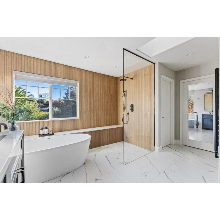 24" x 24" White Matte Porcelain Marble Look Tile