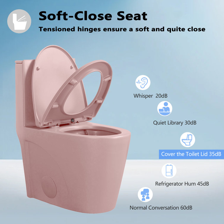 Matte Pink Elongated Dual Flush One-Piece Toilet