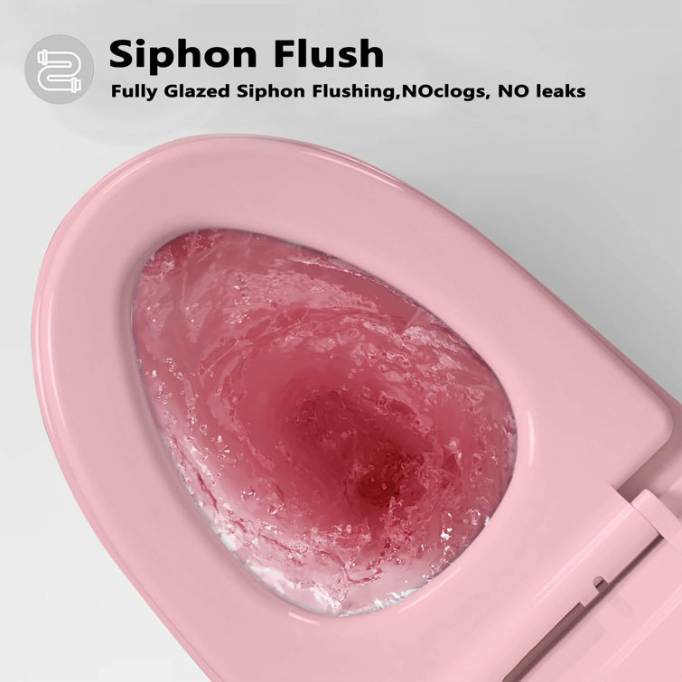 Matte Pink Elongated Dual Flush One-Piece Toilet